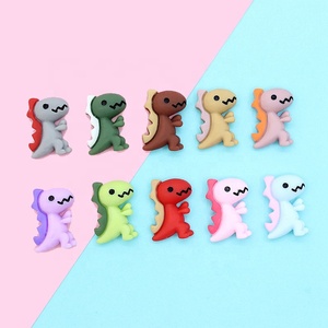 Miniatures de dinosaures en résine, accessoires breloques pour la création de bijoux DIY, pinces à cheveux, artisanat à dos plat mixte, décorations pour épingles à cheveux - Product Image 2
