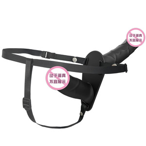 Con pantalones de cuero de doble choque, consolador de silicona, pene sólido, mujer <span class=keywords><strong>homosexual</strong></span> - Product Image 2