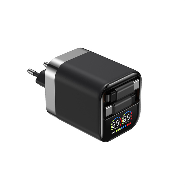 Hot PD 65W Gan Fast Charger Retractable Cable Type c USB-C Fast Charging Travel Multi-device Gan Wall Charger