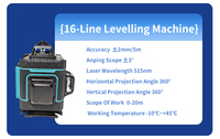 Niveau laser industriel 4D MT16-Line vert, qualité DIY, 360°, avec trépied, protection IP54, auto-nivelant à pendule, batterie Li-ion pour carrelage