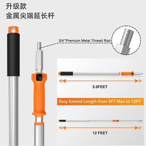 Vente en gros pour Extentool High Reach Cobweb Duster <span class=keywords><strong>Balai</strong></span> de plafond Poteau <span class=keywords><strong>télescopique</strong></span> en aluminium pour peinture de <span class=keywords><strong>gouttière</strong></span> - Product Image 3