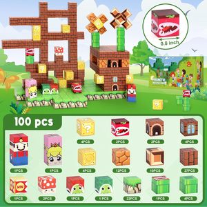 ตัวต่อแม่เหล็กพลาสติก ABS 100 ชิ้น ของเล่นเสริมพัฒนาการสำหรับเด็กชายและเด็กหญิง อายุ 2-9 ปี - สร้างโลกแม่เหล็กของคุณเอง ชุด Superbro - Product Image 2