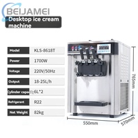 Machine à crème glacée commerciale à haute production avec 3 saveurs de gelato et de crème glacée molle pour les magasins d'alimentation