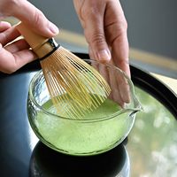 Bol à Matcha en verre borosilicaté texturé de style japonais fait à la main