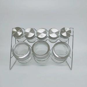 Venta al por mayor de la fábrica de latas de acero inoxidable frascos con <span class=keywords><strong>estante</strong></span> de Metal condimento de especias conjunto - Product Image 1