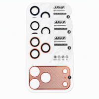 Pelindung Lensa Kamera Ponsel 2-In-1 Lapisan Ar Kekerasan 9H Bingkai Baja Tahan Karat Pvd 0.1Mm Tipis Anti-sidik Jari Anti-minyak