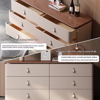 Meuble de rangement vintage en bois massif à six tiroirs, style italien, haut de gamme, pour salon, entrée, chambre, meuble TV, buffet