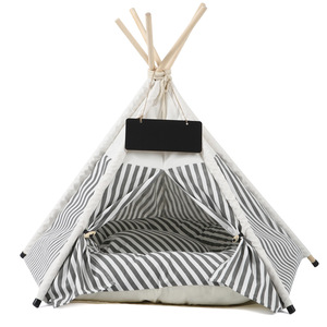 Tente <span class=keywords><strong>tipi</strong></span> pour chien de luxe imprimée, non en bois, lavable, avec motif étoiles <span class=keywords><strong>bleu</strong></span> <span class=keywords><strong>marine</strong></span>, lit d'intérieur confortable - Product Image 5