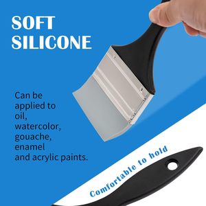 Set di Pennelli per Acquerello in Silicone BOMEIJIA con Manico in <span class=keywords><strong>Legno</strong></span>, Bordi Rifiniti, Teste Piatte Flessibili per Adulti/Bambini (1 pollice, 1,5 pollici, 2 pollici) - Product Image 4