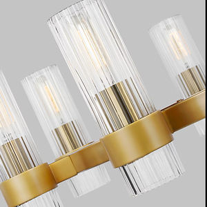 Lustre rond en fer et verre de style rétro américain, simple, luxueux, pour hôtel, club, salon, 33 pouces - Product Image 5