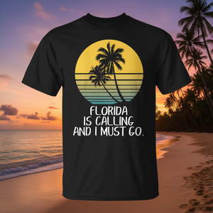 Florida Is Calling I Must Go T-shirt nera unisex per adulti taglia M L XL XXL - Product Image 3