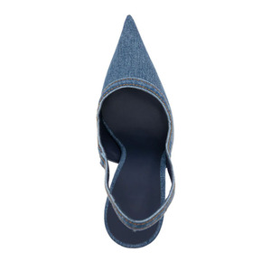 <span class=keywords><strong>Sandali</strong></span> di lusso in denim <span class=keywords><strong>blu</strong></span> estivo <span class=keywords><strong>da</strong></span> <span class=keywords><strong>donna</strong></span> con tacco a spillo a punta con tacco in metallo e tacco alto <span class=keywords><strong>da</strong></span> <span class=keywords><strong>donna</strong></span> in denim - Product Image 3