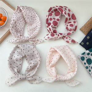 Mode nouveaux points motif cravate et bandeaux dames 58*58CM petits foulards carrés français-fille cheveux sac Bandanas <span class=keywords><strong>mouchoir</strong></span> - Product Image 4