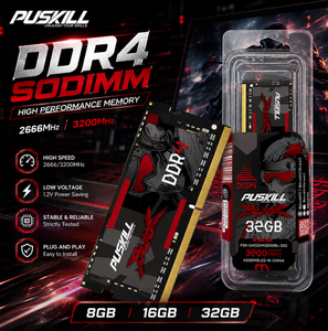Mise à niveau de la mémoire d'ordinateur portable PUSKILL - RAM DDR4 8 Go, 16 Go, 32 Go, 2666 MHz, 3200 MHz, 1,2 V - Module de mémoire pour commande en gros de RAM - Product Image 1
