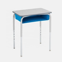 Tables et chaises d'école primaire réglables, ensemble bureau et chaise pour enfants avec boîte à livres en plastique