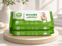 Lingettes pour bébé Lampure, échantillon gratuit, naturelles, organiques, en tissu non tissé spunlace, sans alcool, pH légèrement acide, soin de la peau, papier extra doux