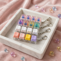 Porte-clés en acrylique personnalisé BOCE, clavier de dessin animé DIY, porte-clés créatif anti-stress