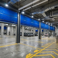 Volet roulant ignifuge en tissu inorganique à double rail et double rideau pour centre commercial