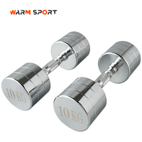 Haltères à tête ronde 1-10 KG Fitness Haltérophilie Ensemble d'haltères en acier inoxydable chromé