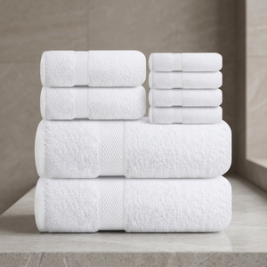 White 100% Organic Cotton Disposable Cooling Quick-Dry Bath <b>Towel</b> Set Solid Color Rectangle Woven Hotel Use Adult Size - Product Image 1