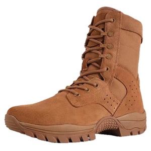 Bottes d'entraînement marron pour hommes en cuir de vachette, durables, avec fermeture éclair latérale, à enfiler, pour activités de plein air, randonnée, désert, <span class=keywords><strong>rouge</strong></span> - Product Image 5