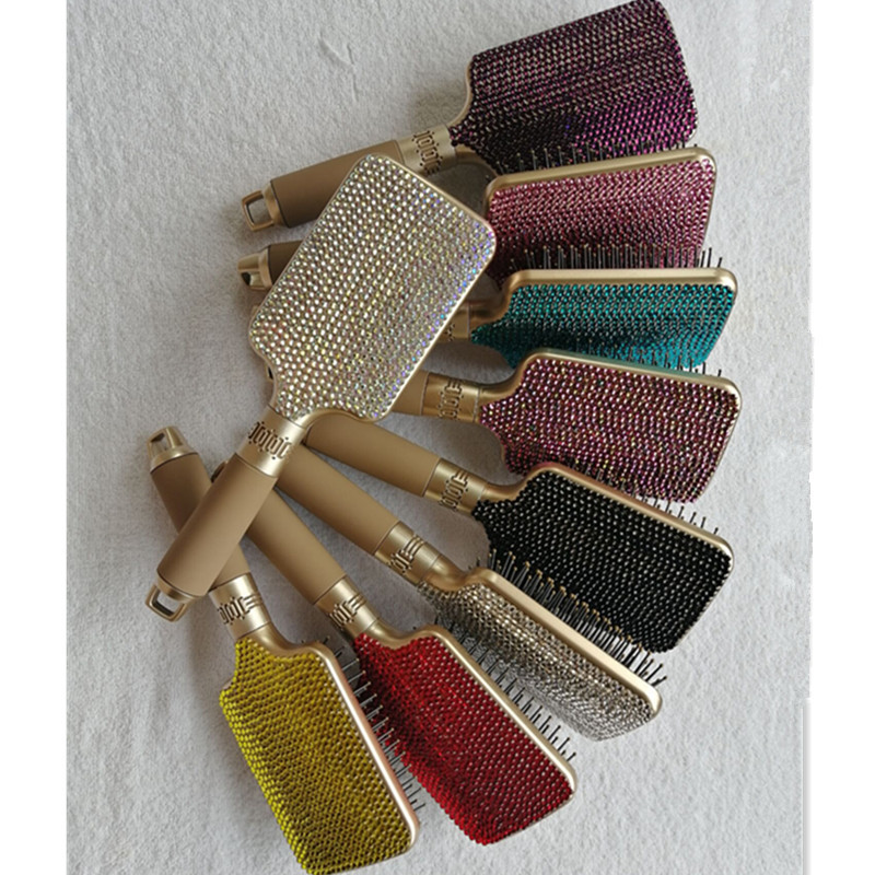 Роскошная женская кисть для волос ручной работы с кристаллами и логотипом на заказ