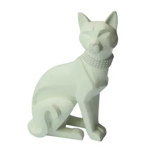 Großhandel 3D Paper craft Effekt Niedliche Tier Angry Cat Statue Tischplatte Geometrische Katze Figur Origami Katze Skulptur