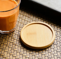 Ensembles de sous-verres de luxe en bois de bambou pour la restauration haut de gamme, avec base carrée en mosaïque DIY, vente en gros à prix bas