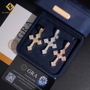 New Arrival 925 Sterling <b>Silver</b> Fashion <b>Cross</b> Pendant Necklaces Charms for <b>Men</b> Hip Hop Pass Diamond Tester Iced Out Fire Jewelry - Product Image 5