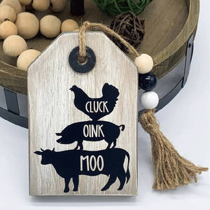 Décor à la maison mur en bois ferme Animal pile signe rustique tenture murale signe tenture murale Plaque en bois étiquette signes - Product Image 5