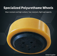 Roue de traction lisse en polyuréthane PU durable, 230x75 mm, 5 trous cylindriques pour boulons, utilisée sur les chariots élévateurs HY Yale / camions