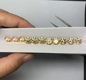 เพชรที่ปลูกในห้องปฏิบัติการ Moissanite Moissanite 1CT ทรงกลมสีเหลือง<span class=keywords><strong>แชมเปญ</strong></span>อัญมณี Moissanite พร้อมใบรับรอง GRA - Product Image 4