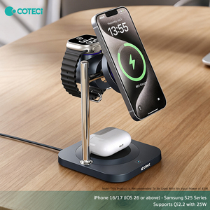 Coteci 2025 Qi2.2 25W 3 Trong 1 Siêu Nhanh Từ Sạc Không Dây Sạc Đứng Trạm Đối Với iPhone 17 Cho iPhone iPad Đồng Hồ - Product Image 2
