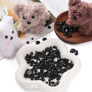 Patchs oculaires semi-ovales noirs en acrylique pour poupées et jouets faits main, 2 à 4 ans, unisexe, printemps 2025, origine Yiwu - Product Image 1