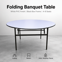 Table de banquet ronde pliante à structure métallique pour hôtels, mariages et restaurants – Vente directe usine