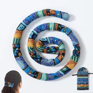 Nouveauté Bandeau bohème en tissu pour queue de cheval pliable et coloré avec sac de rangement - Product Image 1