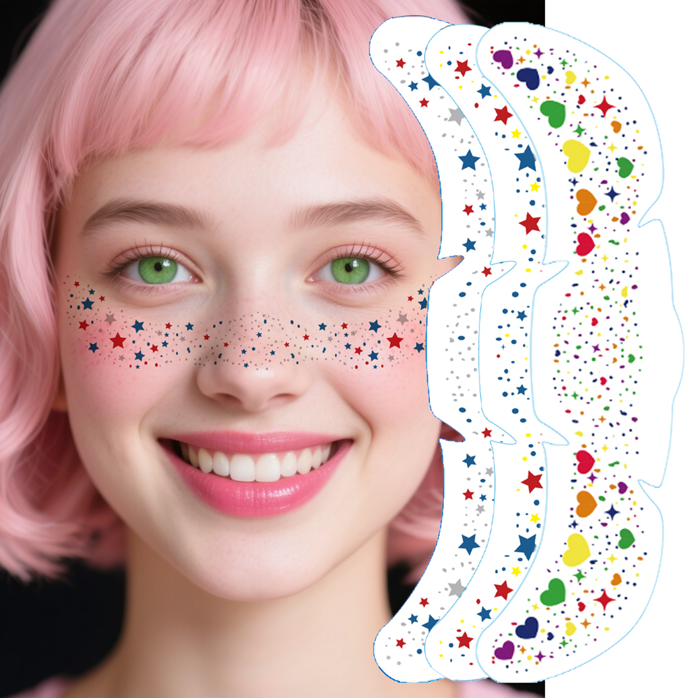 Custom Glitter Freckles Tattoo