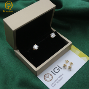 Pendientes de Oro de 18K con Diamantes Cultivados en Laboratorio, Corte Brillante Redondo, Certificación IGI, Joyería de Lujo para Mujer, Boda, Compromiso - Product Image 6