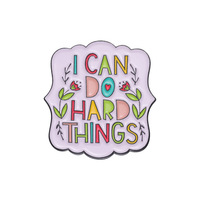 Pines de afirmación de alta calidad, venta al por mayor, pines de esmalte suave positivo, PIN de letra de metal de dibujos animados personalizado para insignias de nombre