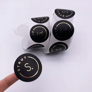 Etichette con Logo del cerchio aziendale in vinile autoadesivo personalizzato all'ingrosso che stampano rotolo di adesivi rotondi da 3 pollici