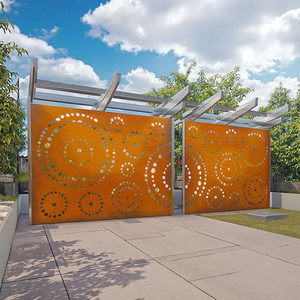 Outdoor Privacy <strong>Screens</strong> and Panels with <strong>Free</strong> <strong>Standing</strong> <strong>for</strong> Balcony Patio <strong>Garden</strong> Privacy Fence, Laser Cut Corten Steel Panels - Product Image 4