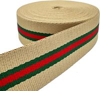 Sangle en polyester tissé écologique personnalisée 38 mm 12 yards rayée pour remplacement de sac, bandoulière, DIY – En stock