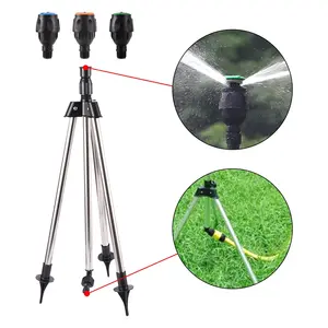 360 degree Irrigation Sprinkler with Telescopic Support Tripod Automatic Rotating Garden Lawn Watering Sprinkler