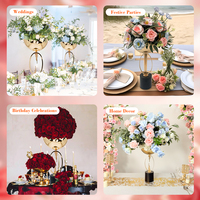 Centre de table de mariage en métal doré de haute qualité, design moderne, vase à fleurs élégant, décoration florale durable