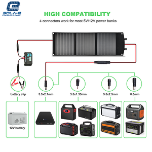 Tấm Năng Lượng Mặt Trời Gấp Gọn 60W Tấm Năng Lượng Mặt Trời Gấp Gọn Cho Lều Cắm Trại Hệ Thống Pin Năng Lượng Mặt Trời Có Bộ Điều Khiển Năng Lượng Mặt Trời - Product Image 5