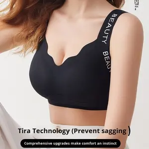 <span class=keywords><strong>Sujetadores</strong></span> sin Costuras Transpirables para Mujer de Talla Grande, Soporte Suave, Antideslizantes, Tirantes Ingleses, Logotipo en la Copa, Push-Up, para Uso Diario en Verano - Product Image 4