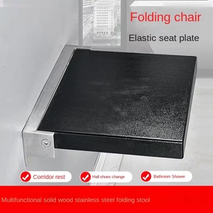 Sedia da Bagno dal Design Moderno e Pratico, Sedile WC Pieghevole Antiscivolo per Anziani, Accessorio di Sicurezza a Parete per Doccia - Product Image 2