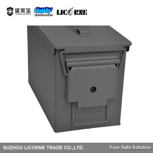 Boîte à munitions verte militaire durable et résistante aux intempéries, en métal étanche de 50 Cal avec une capacité de 8 litres pour les armes à <span class=keywords><strong>feu</strong></span> de catégorie <span class=keywords><strong>D</strong></span>. - Product Image 4