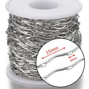 Chaînes Aceworks en acier inoxydable argenté et doré, en rouleau au mètre, référence SPF61217 |   Chaînes de haute qualité pour la fabrication de bijoux - Product Image 6