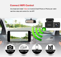 Nouvelle caméra de tableau de bord de 3.2 pouces double objectif Ultra HD réel 4K caméra DVR de voiture WIFI GPS vue arrière Vision nocturne WDR enregistreur vidéo 24H Parking